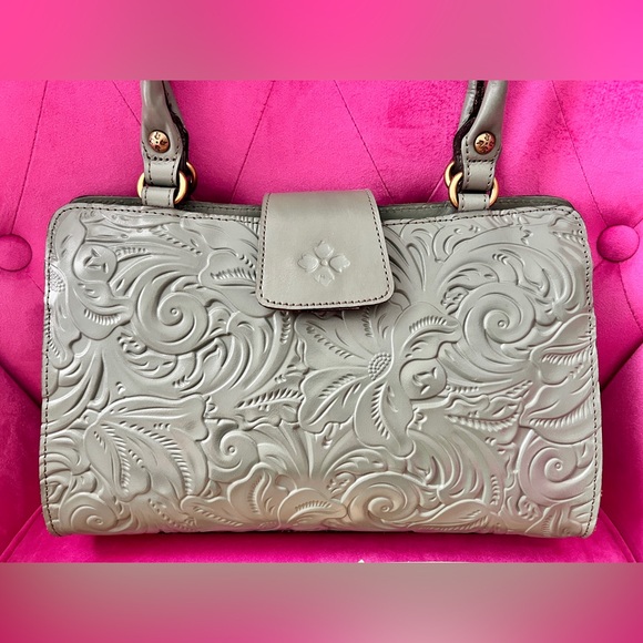 Patricia Nash Green Western Floral Embossed Leather Handbag New - Picture 3 of 8